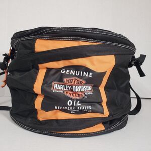 Harley Davidson Motor Oil Can Style Collapsible Cooler Round Insulated Bag 5 Gal
